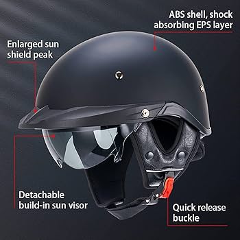 Amazon.com: Vintage German Style Motorcycle Helmet DOT