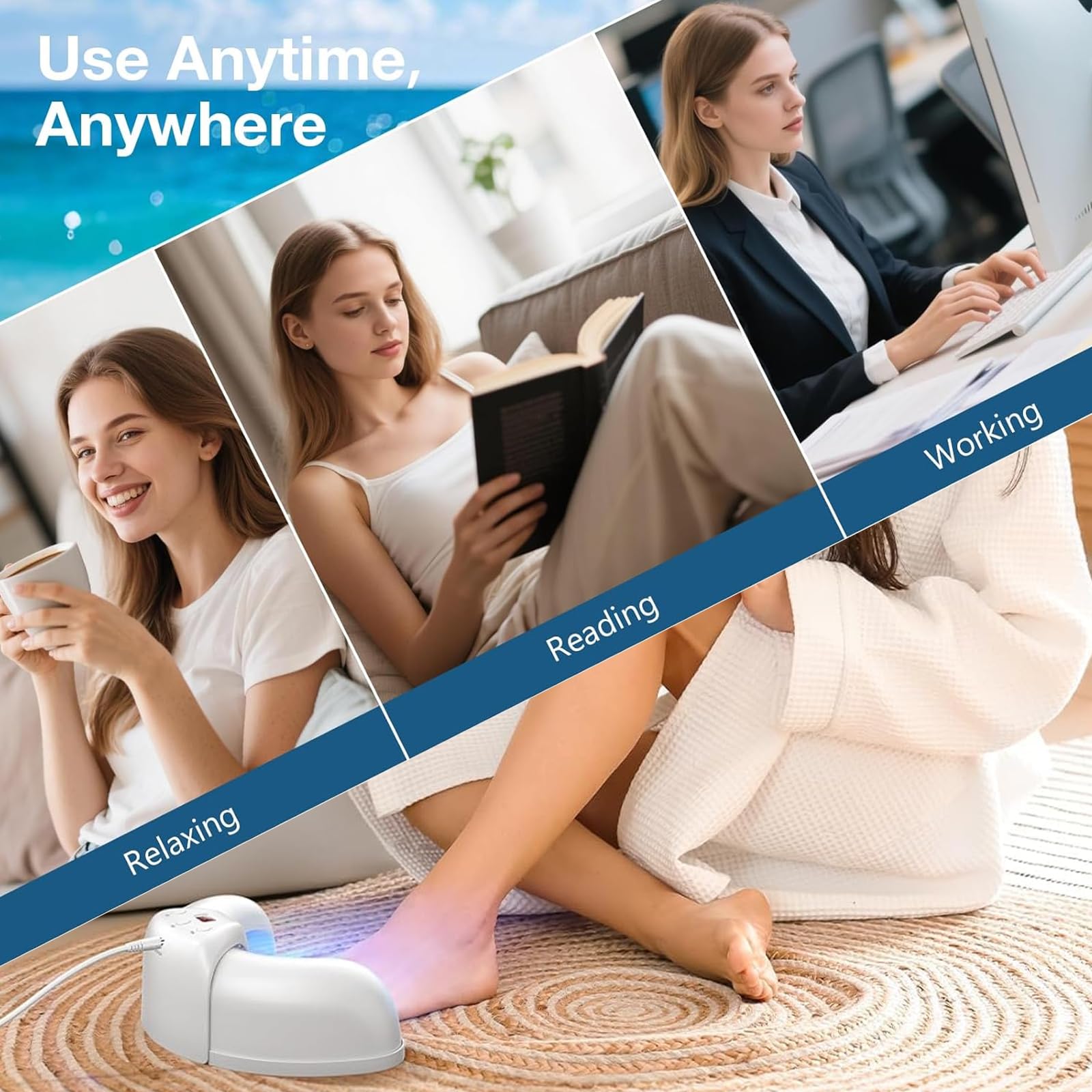 Dispositivo de Láser de Hongos Uñas Regulable, dispositivo para limpiar y cuidar las uñas, para varias uñas de manos y dedos de los pies, para uñas dañadas y decoloradas, con pantalla digital y funció