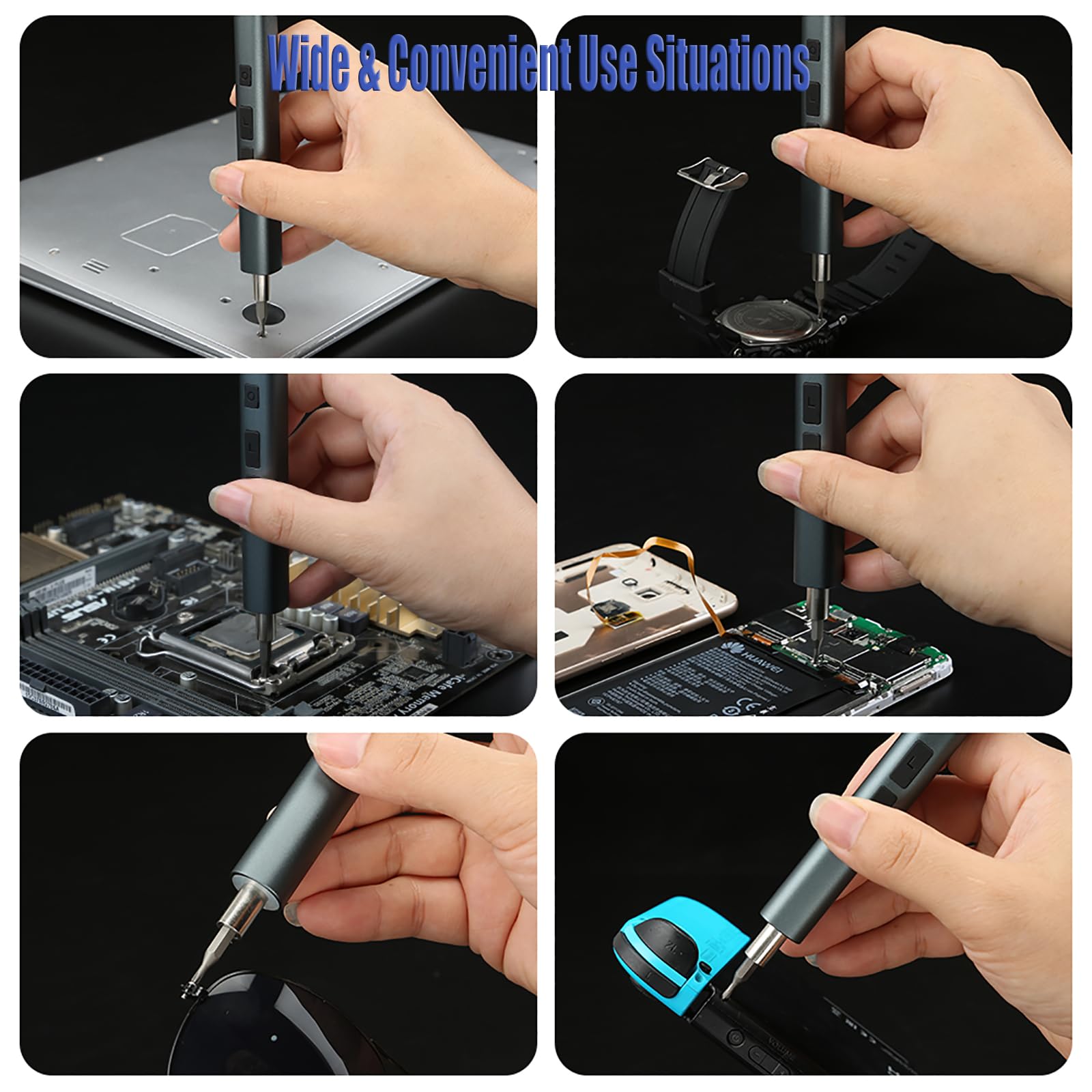 Mini Electric Screwdriver, 57 in 1 Precision Cordless Rechargeable Screwdriver Set including Magnetic S2 Bits - Image 4