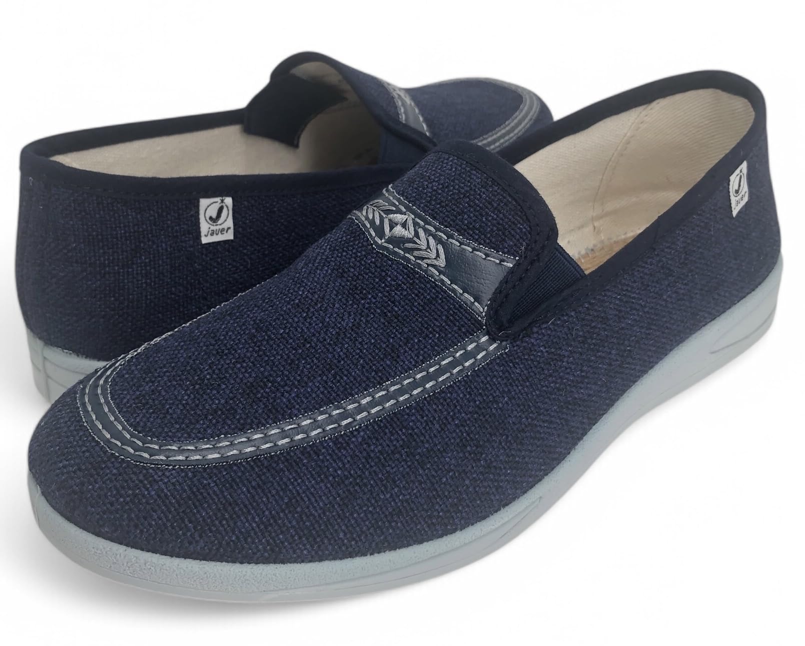 J. Ruiz calzados JR Espadrilles d'été pour homme - Espadrilles en toile - Semelle en caoutchouc - Semelle en jute pour la transpiration - Fabriquées en Espagne