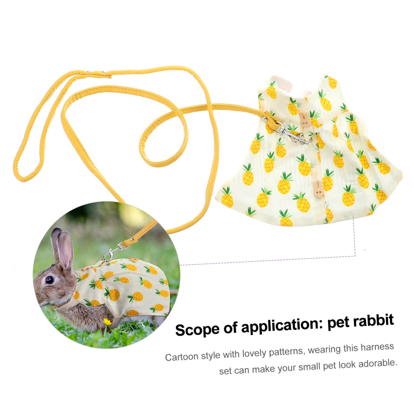 2 Sätze Kaninchen Geschirr Leine aus Baumwolle mit Niedlichem Hut und Tasche Verstellbar Bequem und Sicher für Kleine Haustiere Wie Meerschweinchen und Jung