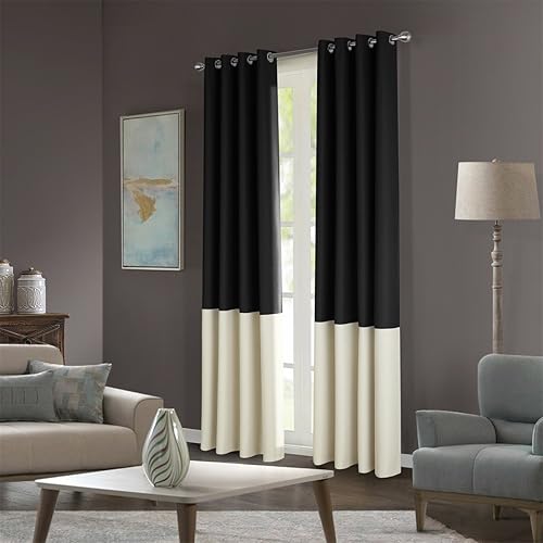 Cream And Black Curtains Amazon Com