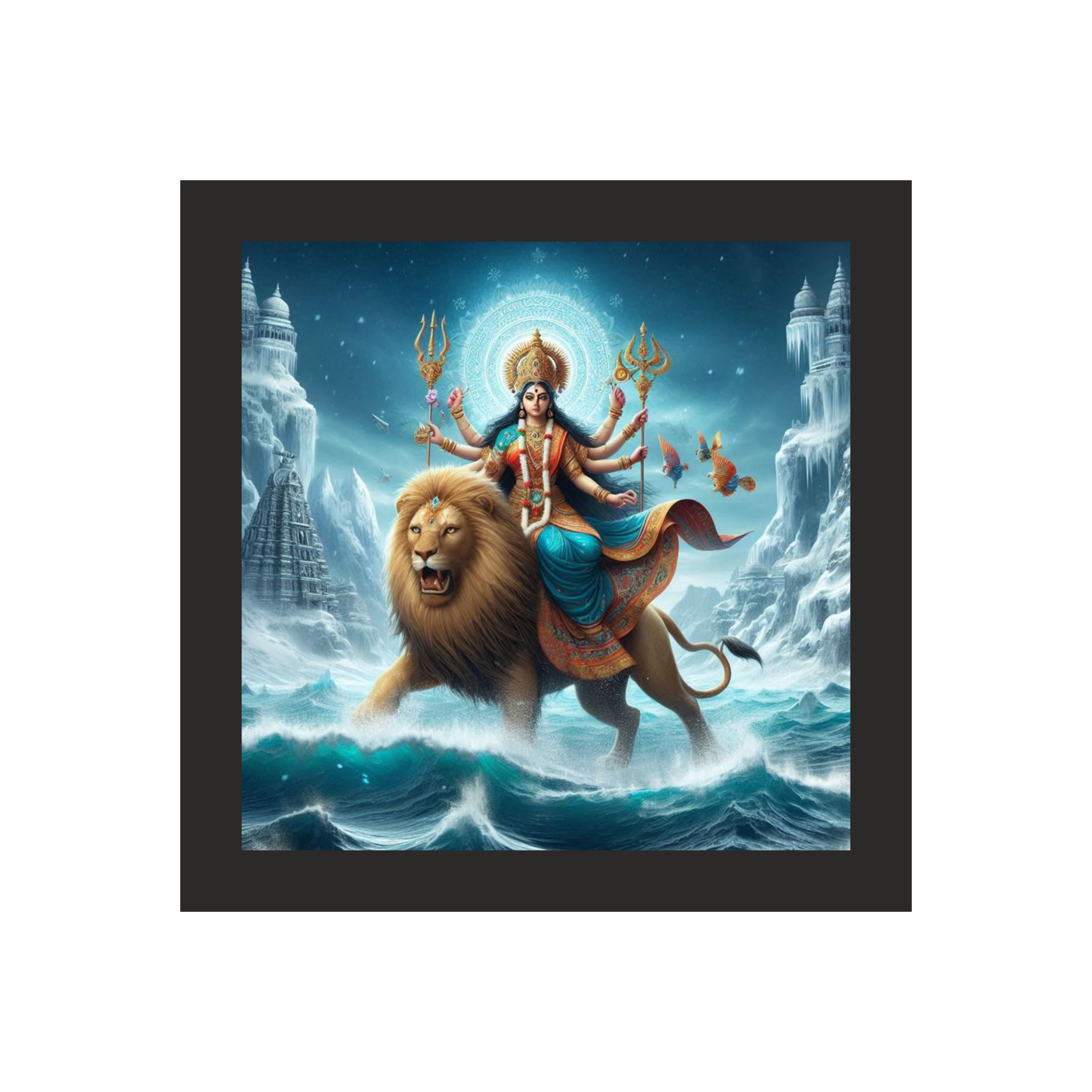 Maa Durga on Lion Wall Art