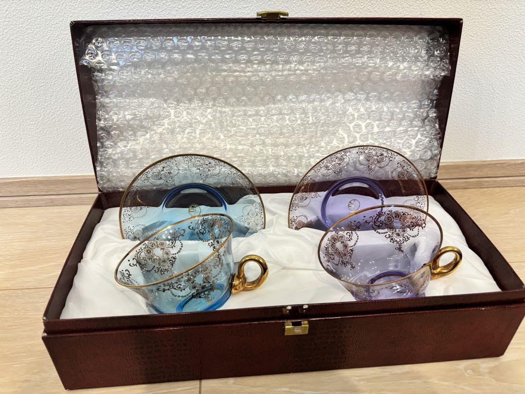 Venice Venetian Glass Laguna Murano Cup & Saucer Set : Amazon.ca: Home