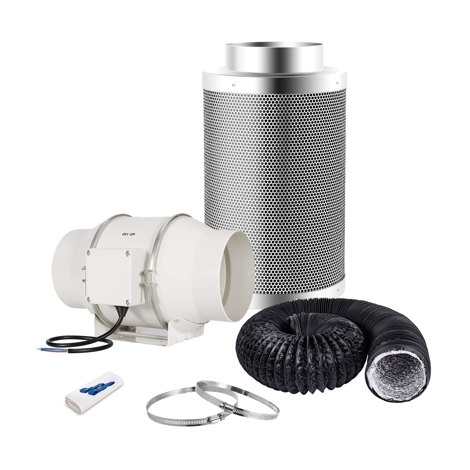 Buy Hon&Guan Inline Duct Fan Carbon Filter Kit for Hydroponic Grow