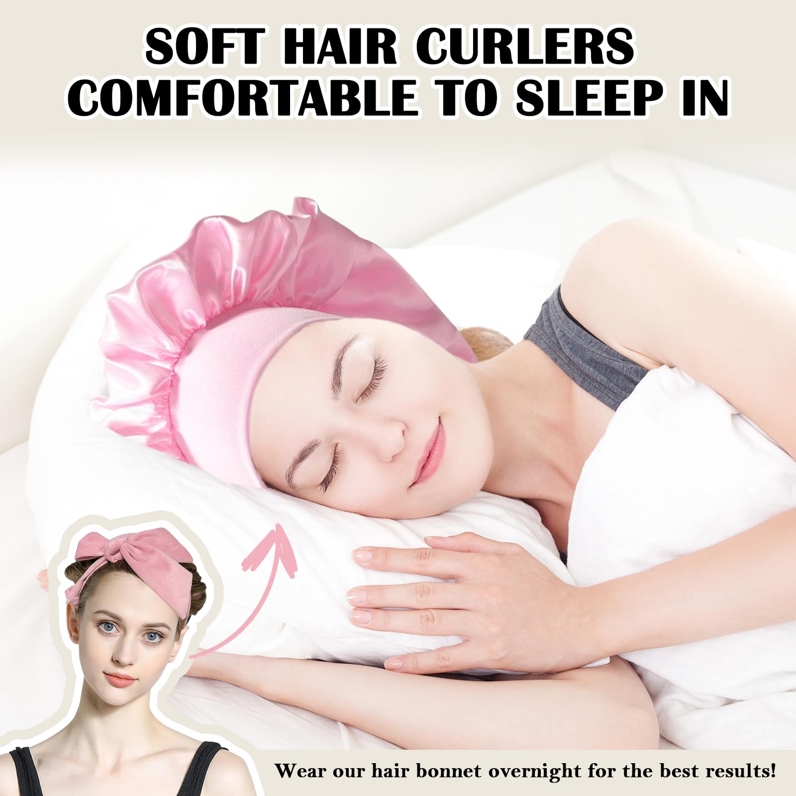 ZILAMPU Rizador de cabello sin calor, rizadores de cabello sin calor para dormir durante la noche, diadema de 70 pulgadas de largo, suave, sin calor, para mujeres y niñas, juego de 9 rizos sin calor,
