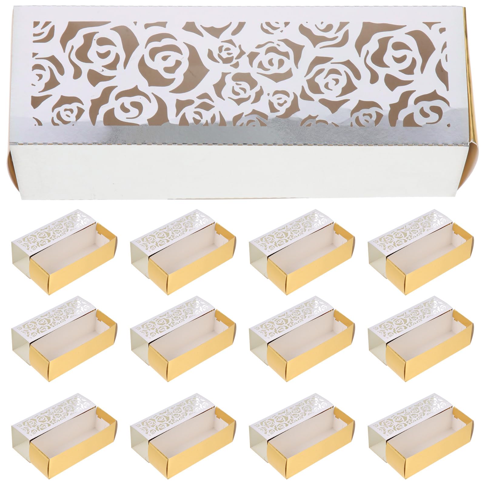 Operitacx Scatole Porta Confetti Decorativo ed Elegante per Matrimonio 50 Pezzi in Carta Motivo a Rosa Piccole Scatole di Carta per e