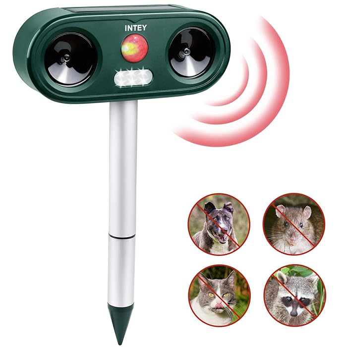 Buy INTEY Animal Repellent, Ultrasonic Outdoor Dog Cat Repellent with