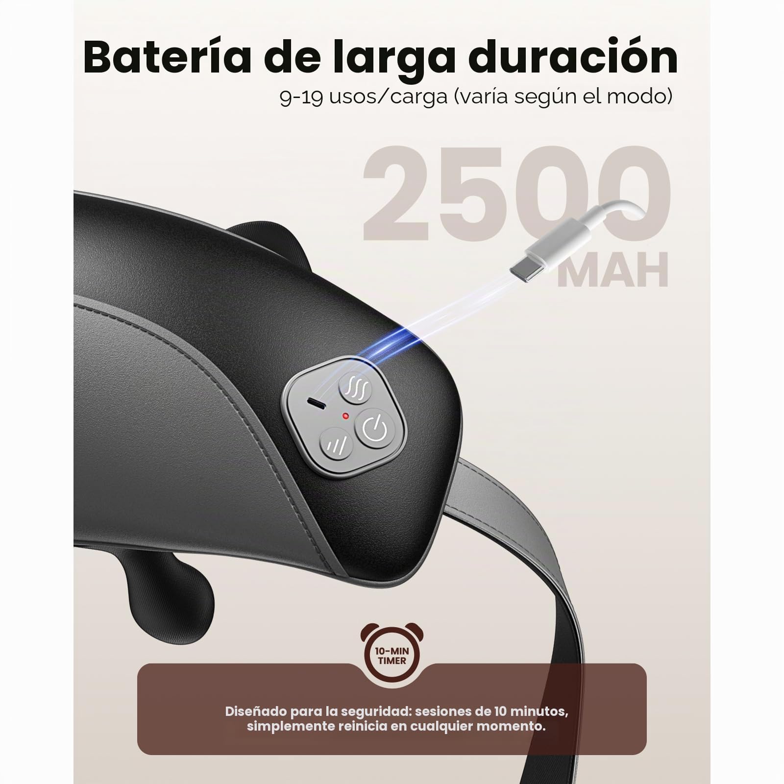 BOB AND BRAD Masajeador Cervical y Espalda con Calor, Shiatsu 4D Inalámbrico para Cuello Hombros, Manos Libres, 2 Niveles Temperatura, Regalo Ideal Mujeres Hombres