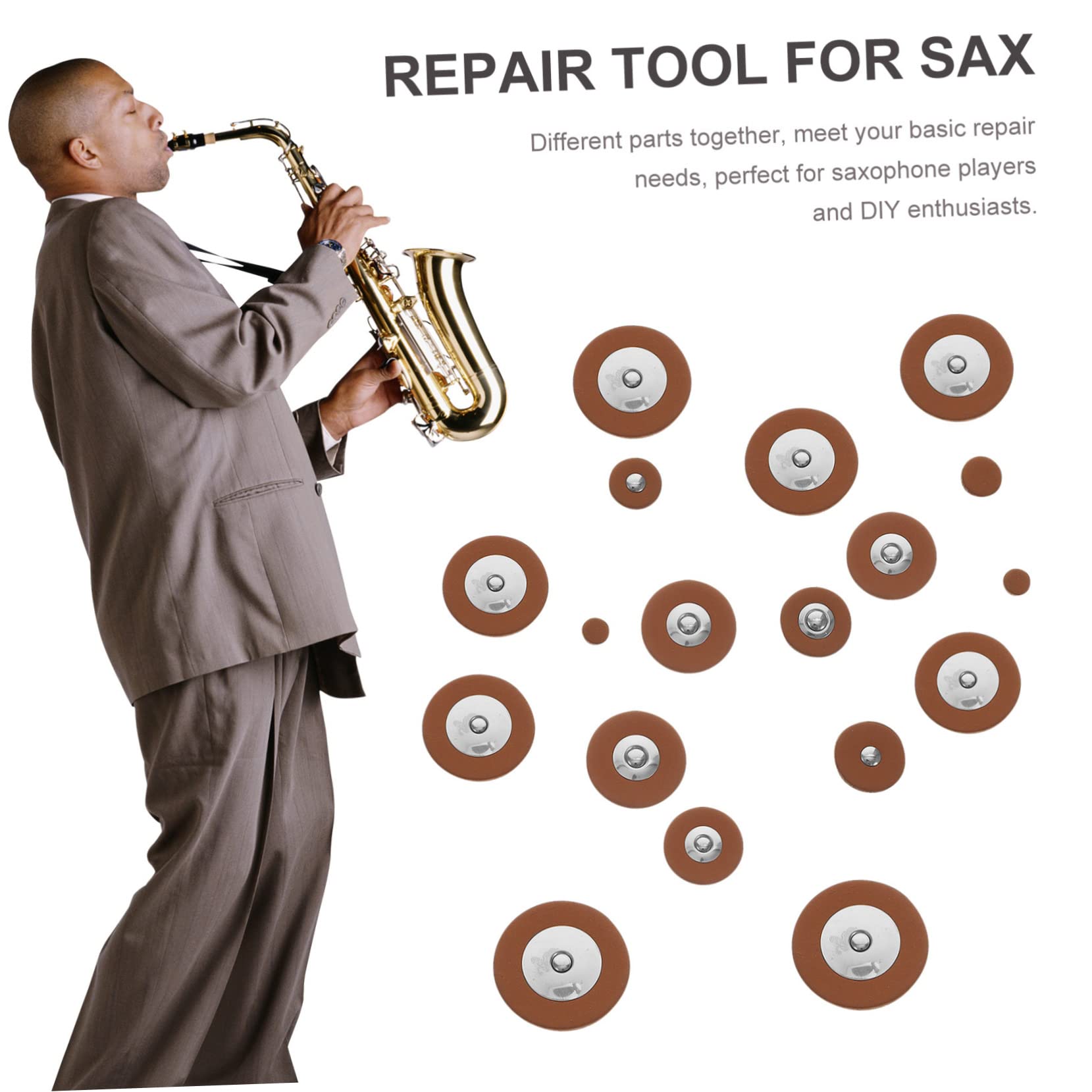 Mikinona Kit di Riparazione per Sax Alto Cuscinetti in Plastico e Metallo, Set Facile da Usare per Musicisti e Appassionati di Sax