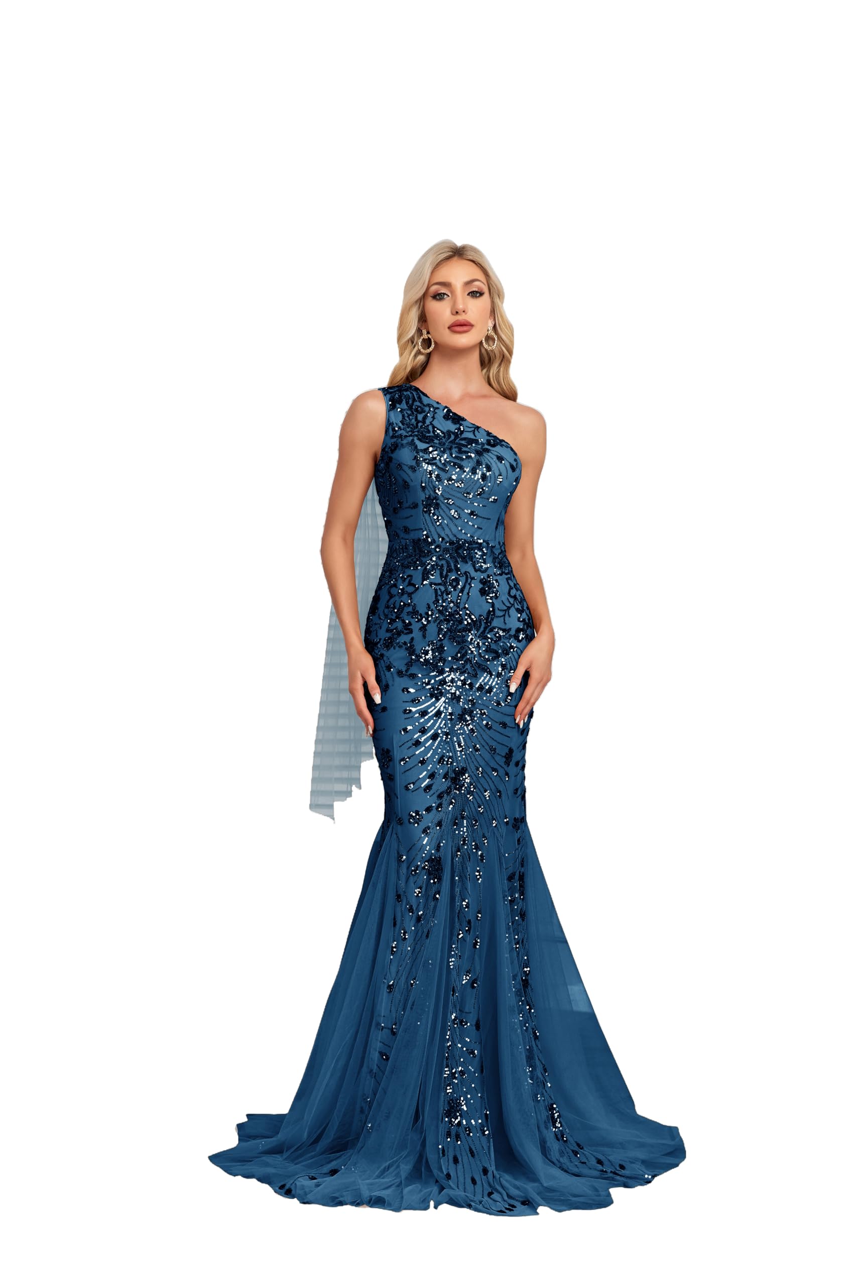 One Shoulder Glitter Mermaid Dress for Mother of The Bride