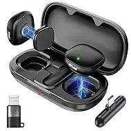 Magnetic Wireless Lavalier Microphone for iPhone 16 15 14 Pro Max Android Camera, 3-Level AI Noise Canceling & 48kHz Hi-Fi, 2-Person Wireless Mic for TikTok YouTube Vlog Recording, 40H