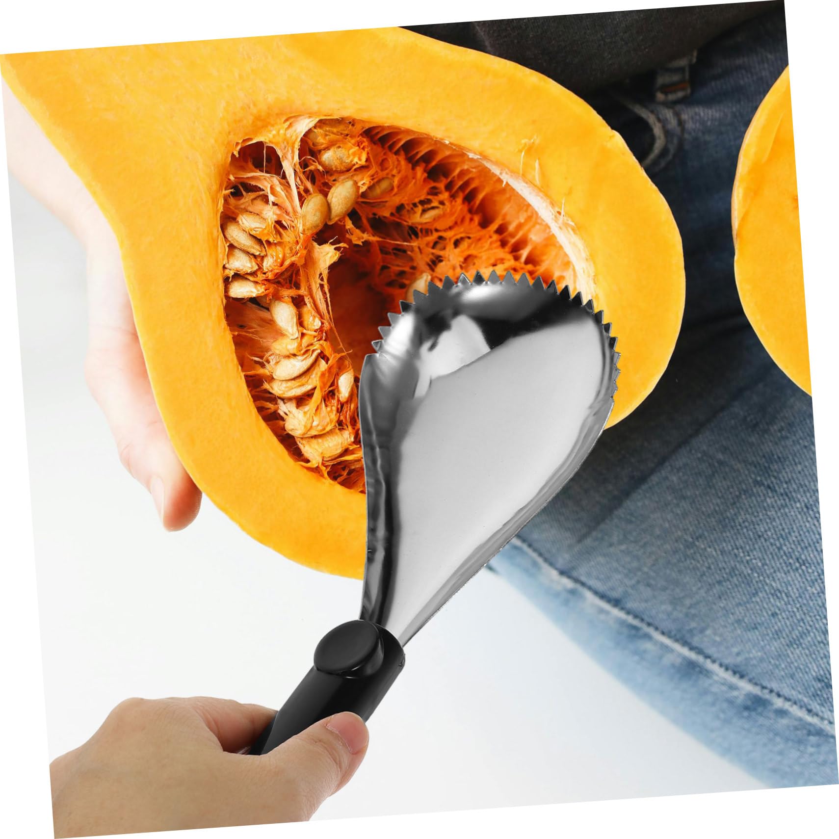 2 Stück Kürbisschaufel Apfelschäler Butternut Squash Scooper Schaufeln Entkerner Obst Air Fryer Zubehör Kürbis Entkerner Werkzeug Kernentferner Schaufel Küchenhelfer Edelstahl HOLIDYOYO