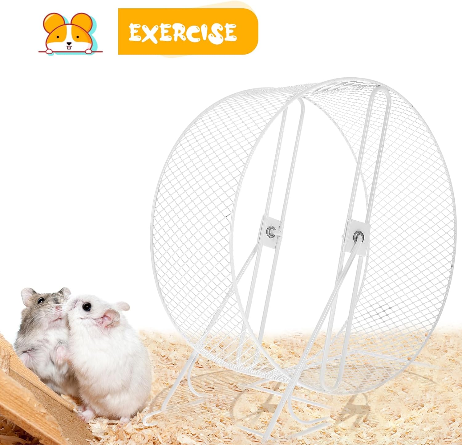 Silent Running Wheel for Small Pets Hamsters Squirrels Hedgehogs Exercise Toy Durable Iron Material Comfortable Size