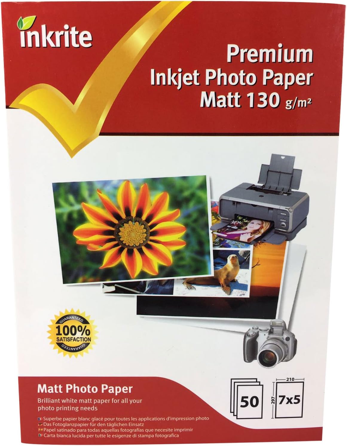 7 x 5 mm 130 GSM PhotoPlus Professional Paper - Matt (Pack of 50 Sheets)