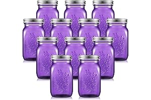 Vivid Purple 16 Oz Mason Jars - Pack of 12