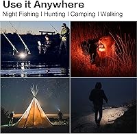 Vista 4 de BUYSIGHT Rechargeable Spotlight Flashlight, Hand held Spotlight 800 lumens Waterproof Flashlight Hunting Lamp with red Filter(Black)