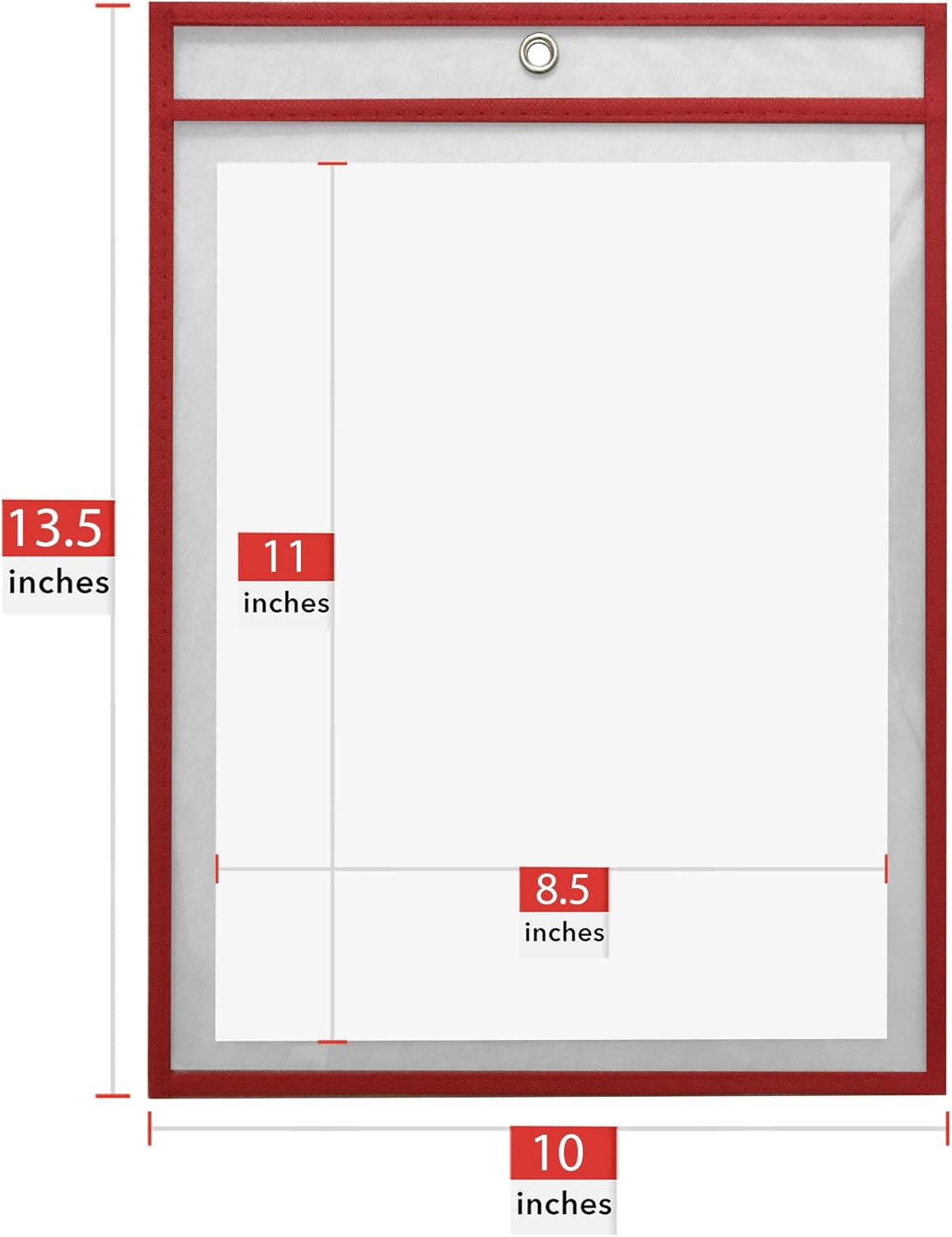 6 Pack Dry Erase Pocks– Black – by Essex Wares – for Teacher Lessons in a Classroom or for Use at Your Home or Office – Fits Standard Paper - 10” X 13.5” : Office Products