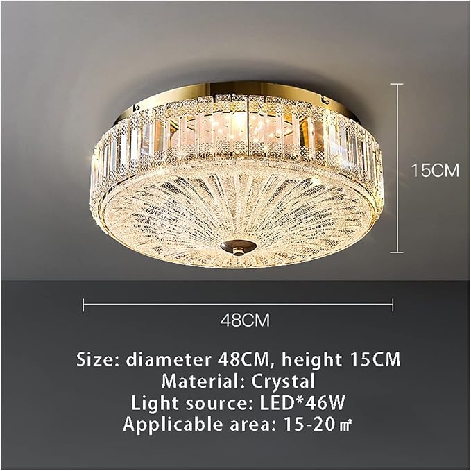 SUNESA Plafondlicht Slaapkamer kristallen lamp moderne minimalistische kristallen plafondlamp driekleurige verlichting restaurant slaapkamerlampen Plafondlamp armatuur (Size : 48CM) photo 3