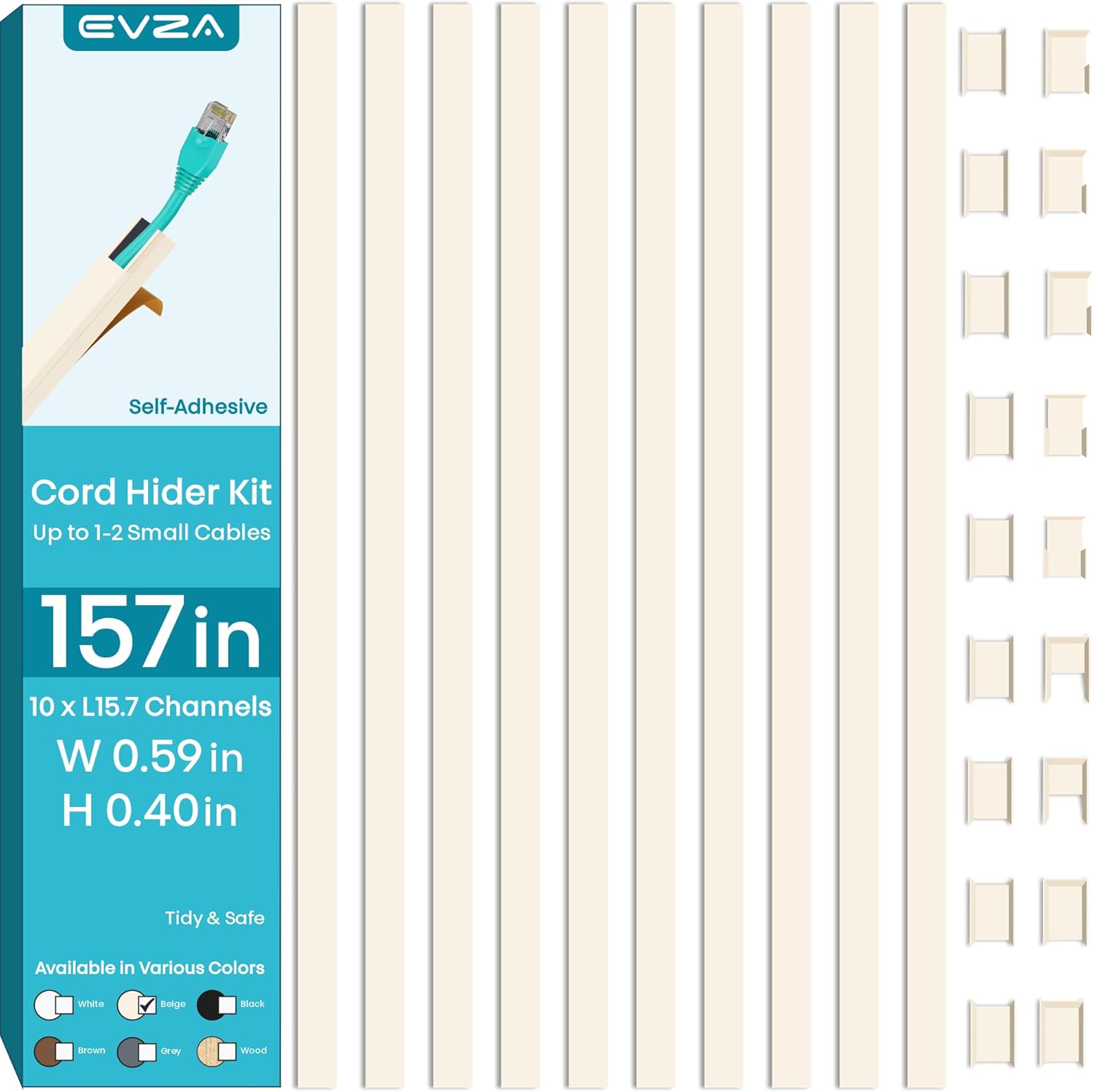 Beige Cable Cover Wire Hider 157in Wire Covers for 12