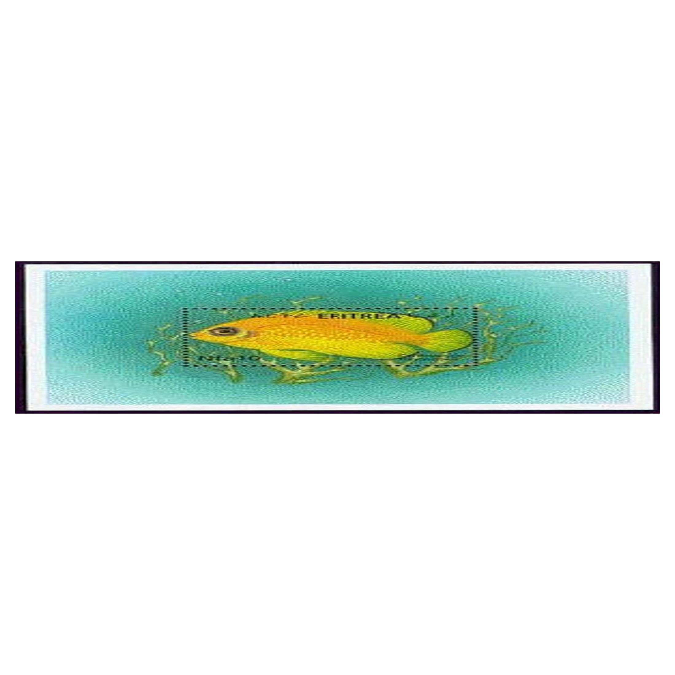 Eritrea Marine Life Souvenir Sheet | Fish Collectible Mail & Postage Stamps from 2000 | Scott 336 | Famous & Rare Postal Stamp & Mailing Merchandise Gift for Collectors & Memorabilia Enthusiast