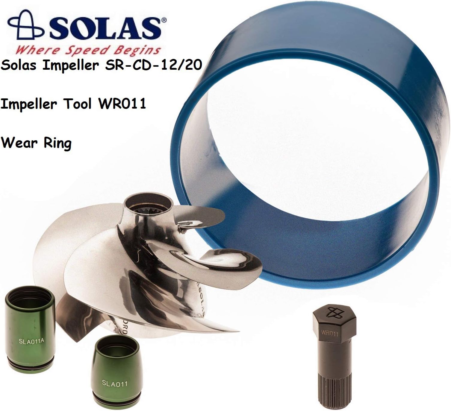 SOLAS Sea Doo 4-Tec Impeller SR-CD-12/20 W/Wear Ring & Tool GTX 185 SC 03-06