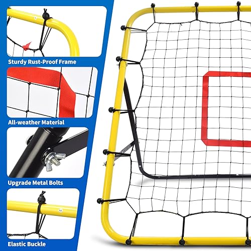 Miniatura 7 de Red de rebote de fútbol, red de rebote de béisbol, ángulo ajustable, equipo de entrenamiento de voleibol para todas las edades, regalos temáticos de