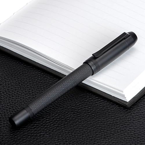 Miniatura 6 de Jinhao 92 - Pluma estilográfica negra de punta fina, metal sólido con convertidor, lápiz de caligrafía