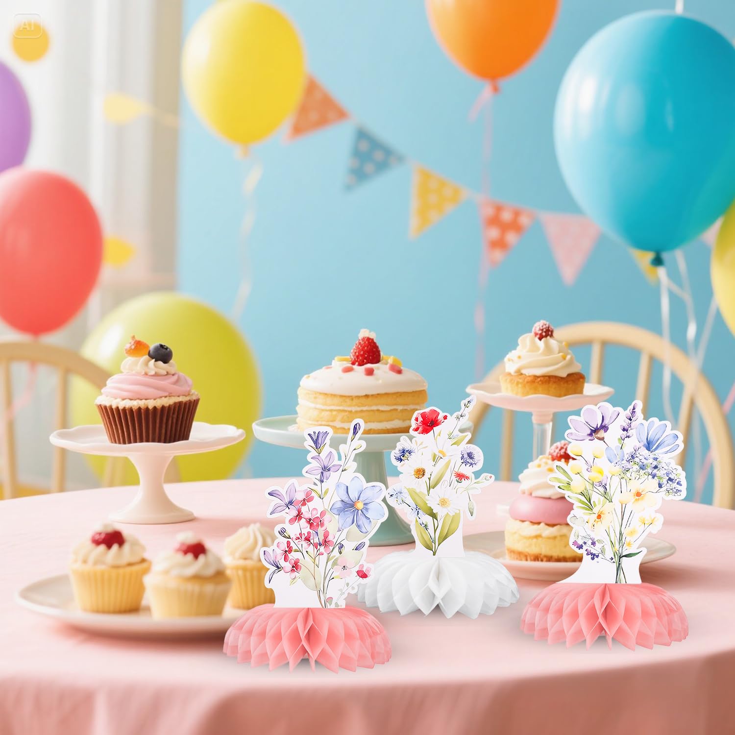 Baby Girl Baby Shower Decorations Lasuroa 9pcs Flower Honeycomb  Centerpieces, Baby Shower Table Decorations For Wildflower Theme Floral  Table Toppers Birthday Party Supplies Christmas Decorations Table Centre  Piece, image size:1500x1500