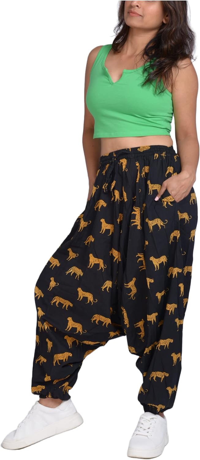 PEACH PEBBLE Harem Pants 100% Cotton, Bohemian Yoga Boho Hippie Pants - Image 2