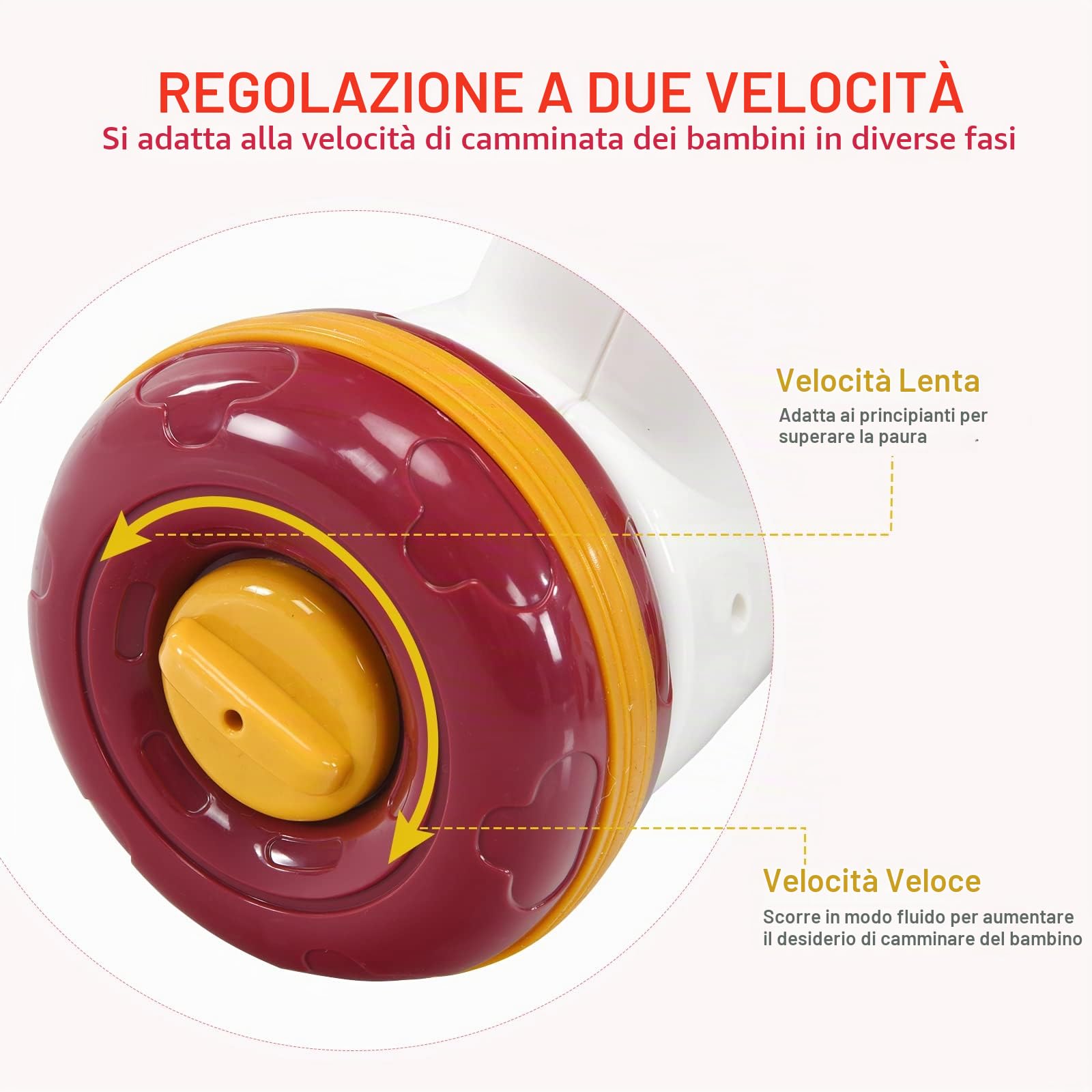 LIFEZEAL Carrellino Primi Passi 3 in 1, Girello bambini con Struttura Triangolare Stabile e Ruote Antiscivole, Gioco per Imparare a Camminare in Materiale Sicuro con Luce e Musica, 6-36 Mesi,Rosa
