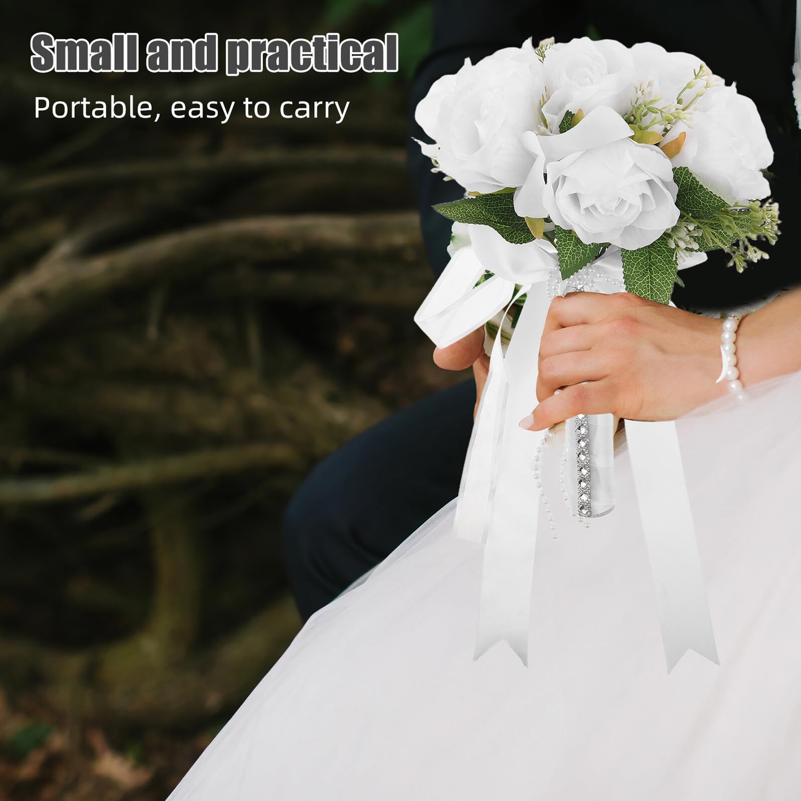 Bouquet da Sposa Artificiale Bianco, Stile Occidentale per Nozze