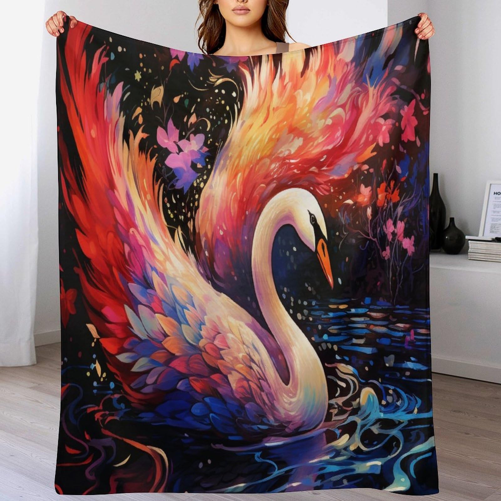 Couverture polaire douce flannel Abeille 180x200cm pour canapé toutes saisons