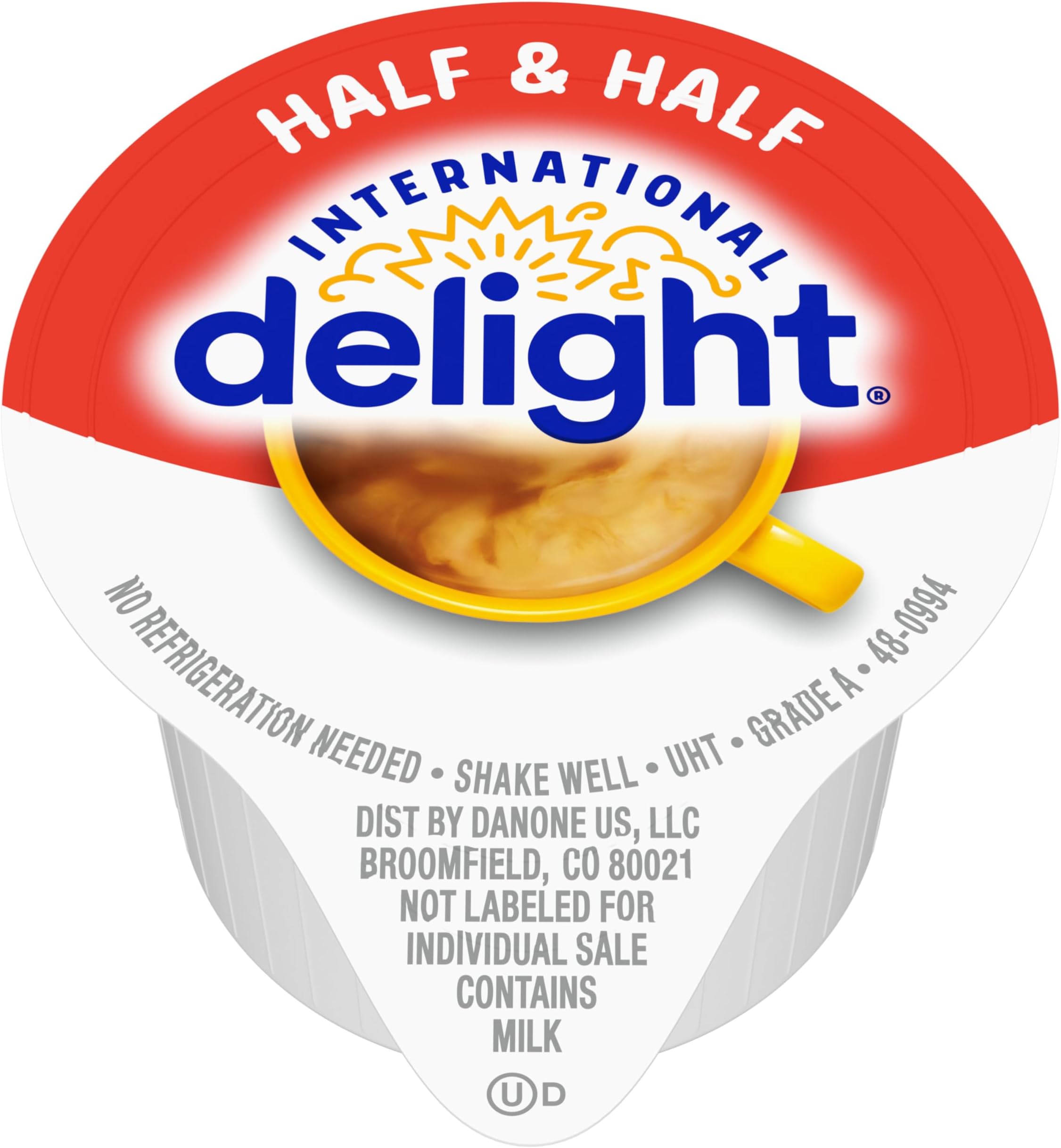 International Delight Coffee Creamer Singles, Half & Half, Shelf Stable Flavored Pre-Portioned Creamers, 0.44 fl oz (384 Count)
