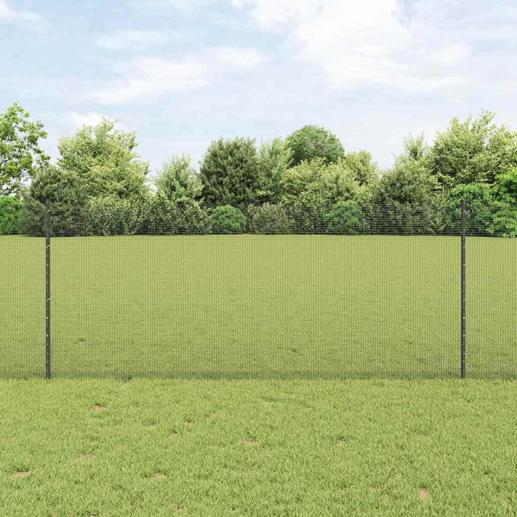 Geschweißter Schweißdrahtzaun mit Pfosten aus feuerverzinktem Stahl 10 x 1 m Zaunfeld für Gartenzaun, Sichtschutz und Begrenzung, wetterbeständig für Terrasse, Balkon, Vorgarten, Absperrung