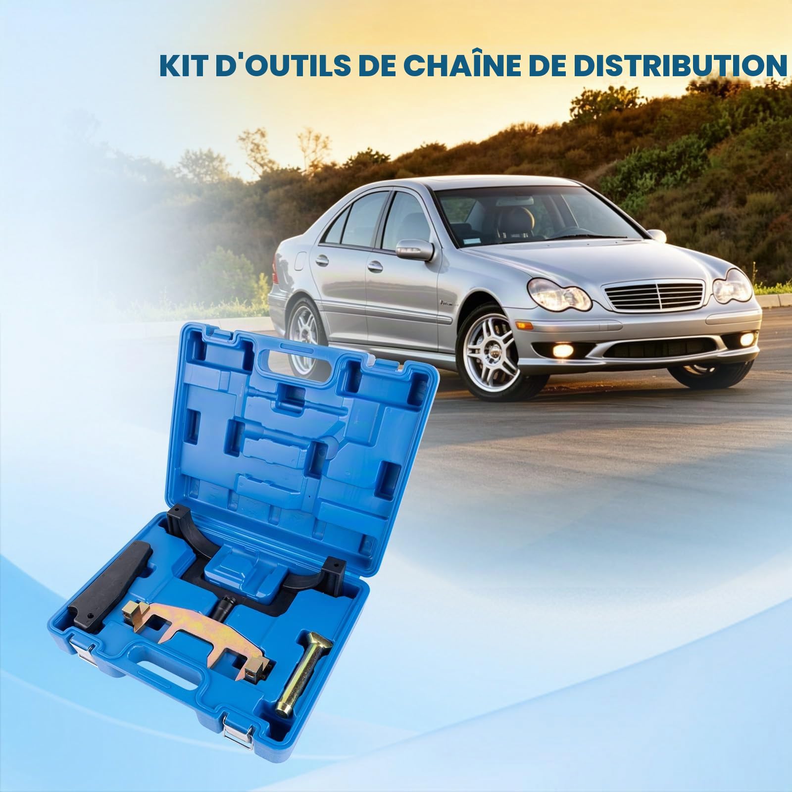 Outil de verrouillage chaîne de distribution arbre à cames chaîne de distribution culasse Kit d'outils de réparation Compatible avec M271 C230 180 E200 271589006100