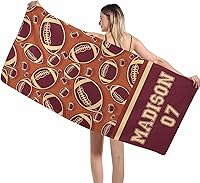 Vista 65 de Interestprint Toalla de playa personalizada con logotipo de secado rápido para él y ella, toalla de playa personalizada con texto blanco y morado