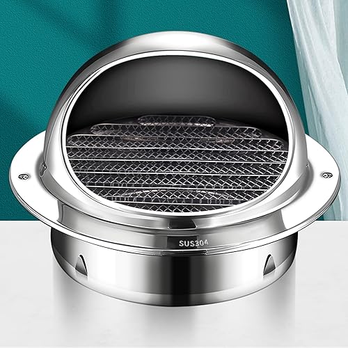 Tapón redondo de acero inoxidable 304, salida de aire de pared exterior, campana extractora de tubo de escape, tapa de lluvia de chimenea, tapa