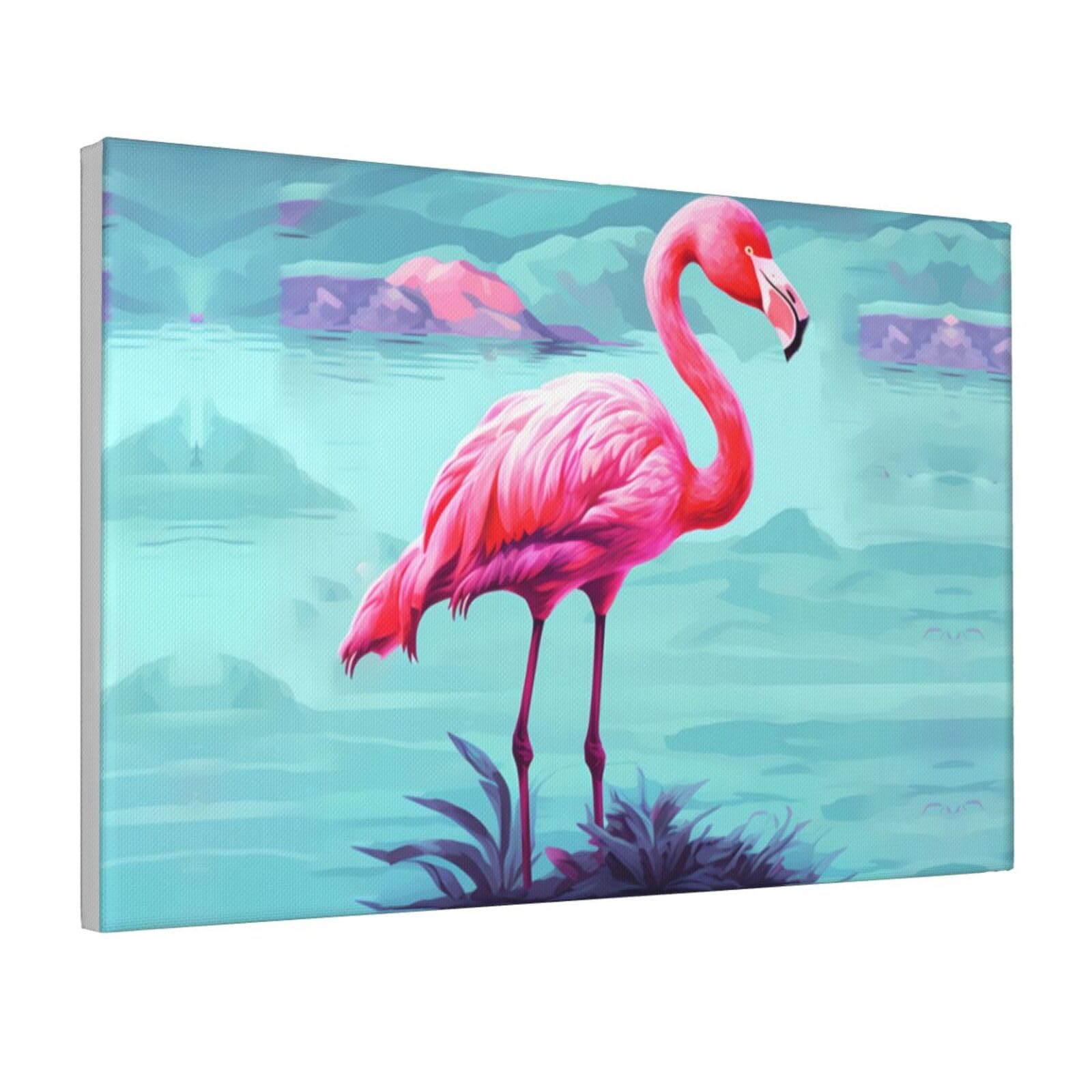 Framed Wall Art for Living Room Art Work, Flamingos Picture Prints Modern Office Wall Paintings Poster Aesthetic Wall Decorations for Home Decor Ready To Hang 12"x18"