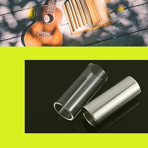 Miniatura 4 de Diapositiva de cristal y tobogán de acero inoxidable en caja para guitarra bajo mediano 24in236 pulgadas