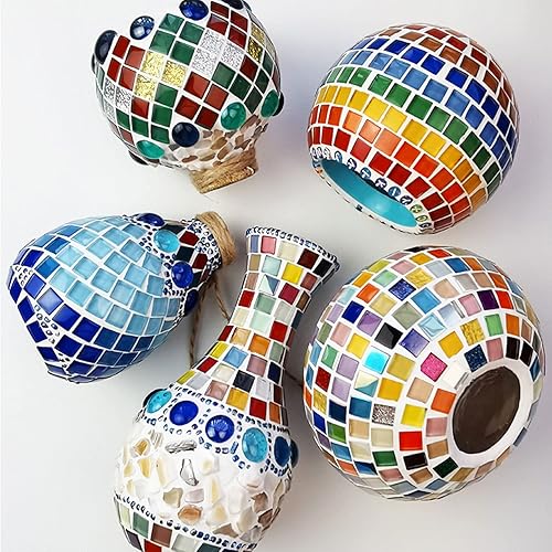 Miniatura 6 de 200 piezas de azulejos de mosaico para manualidades, mosaico de cristal iridiscente, azulejos cuadrados de Focal20 para adultos, marcos de fotos,