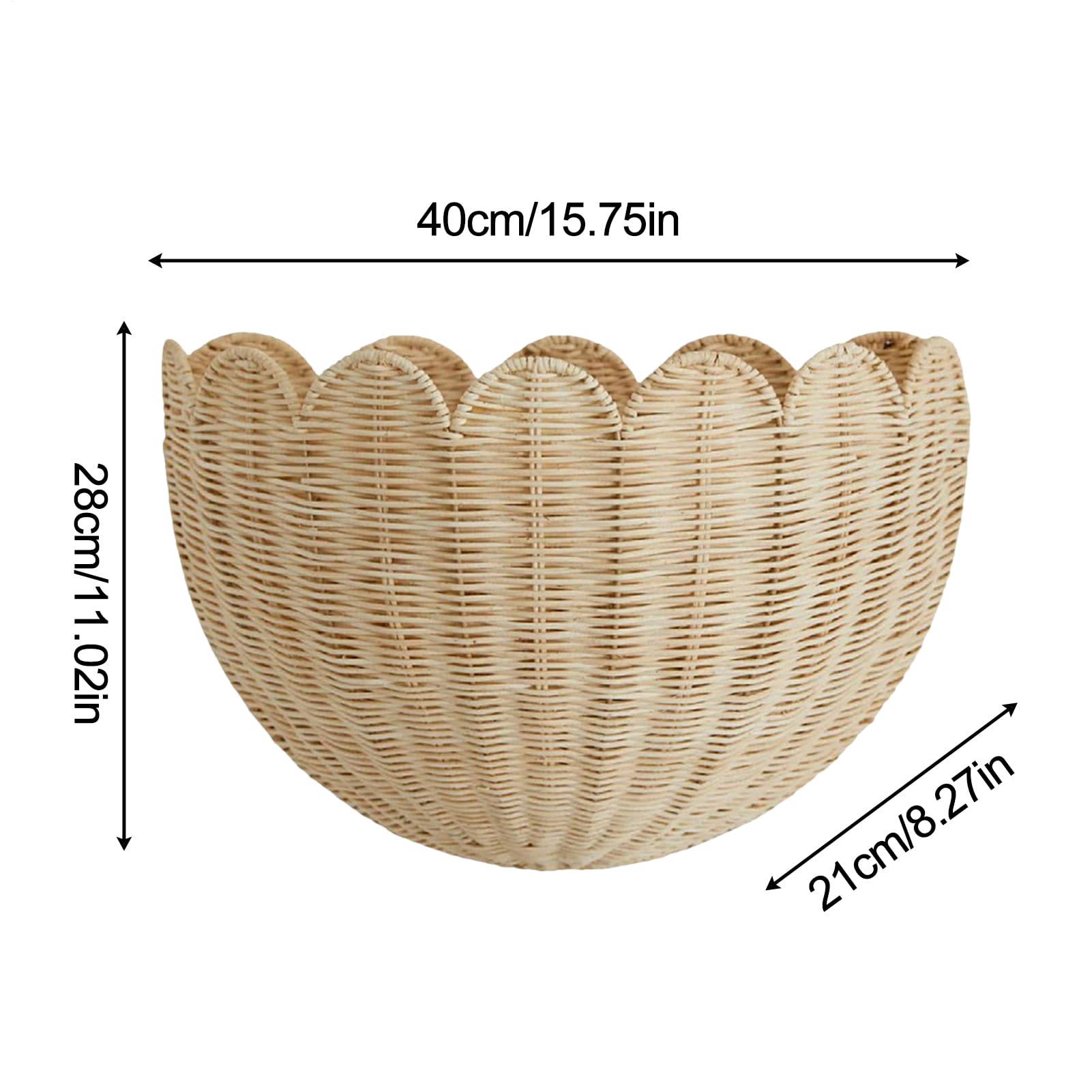 Cestas De Pared De Mimbre Organizador Almacenaje Rústico Decorativo Granja | Cesta Para Plantas Decoración Rústica De Pared Para Jardín, Salón, Dormitorio, Entrada, Apartamento,