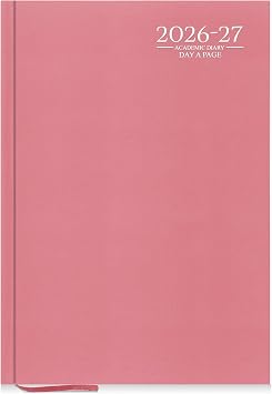 G4GADGET 2026-2027 Academic Diary A4 Day A Page Pink Hardback   August 2026 to July 2027 Daily Planner, Student Teacher School Organizer, Appointment & Timetable Year Planner