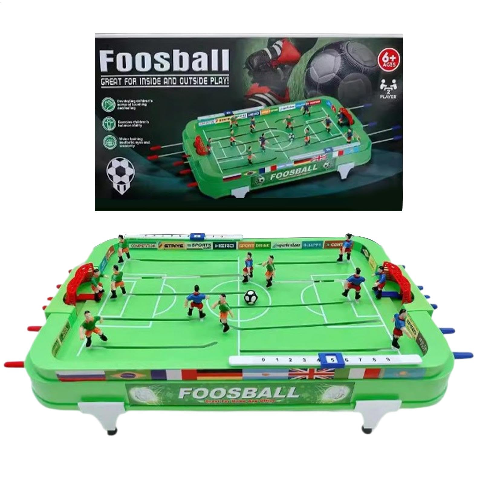 Calciobalilla interattivo da tavolo e squisito gioco compatto da calcio balilla | Calciobalilla compatto per bambini, adulti, per casa, viaggi, esterni, interni, divertimento familiare, intrattenimento
