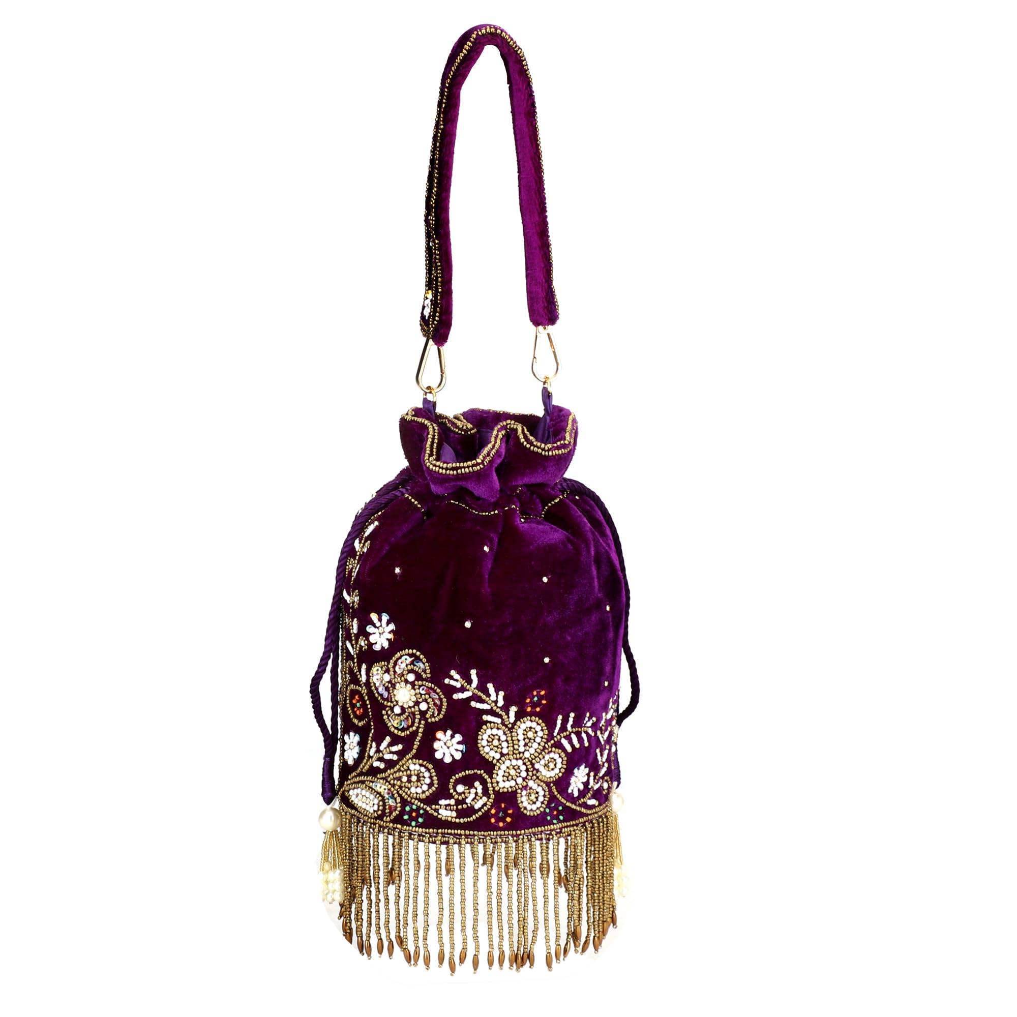 Artisan Beaded Potli Bag in Premium Fabric-image-27