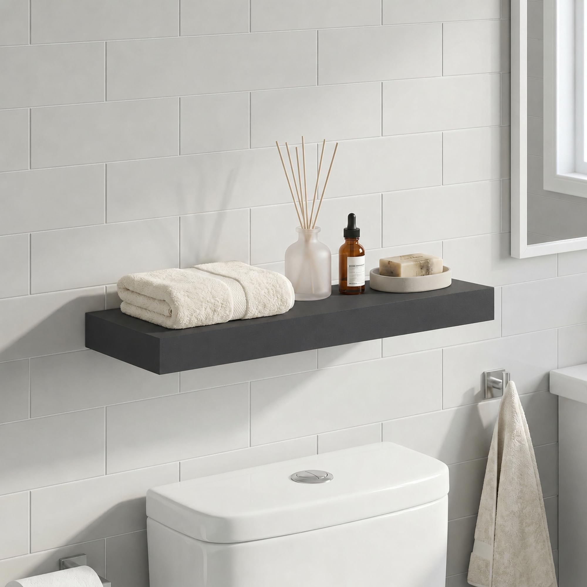 Furinno Americano / 9.3 x 23.6 / Modern Bathroom Shelves