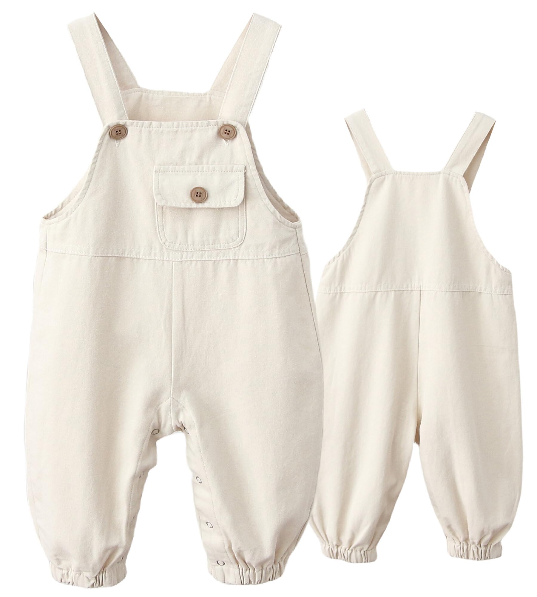 Happy Cherry Salopette Bambino Bimba Tuta di Jeans Estiva Bambini Unisex con Bottoni Bretelle Comodo Cotone Pagliaccetto Senza Maniche con Tasche 6 Mesi - 5 Anni