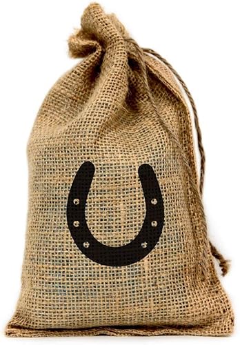 Miniatura 8 de Cow, bolsa de arpillera personalizada de 6 x 10 pulgadas con cordón - Juego de 10