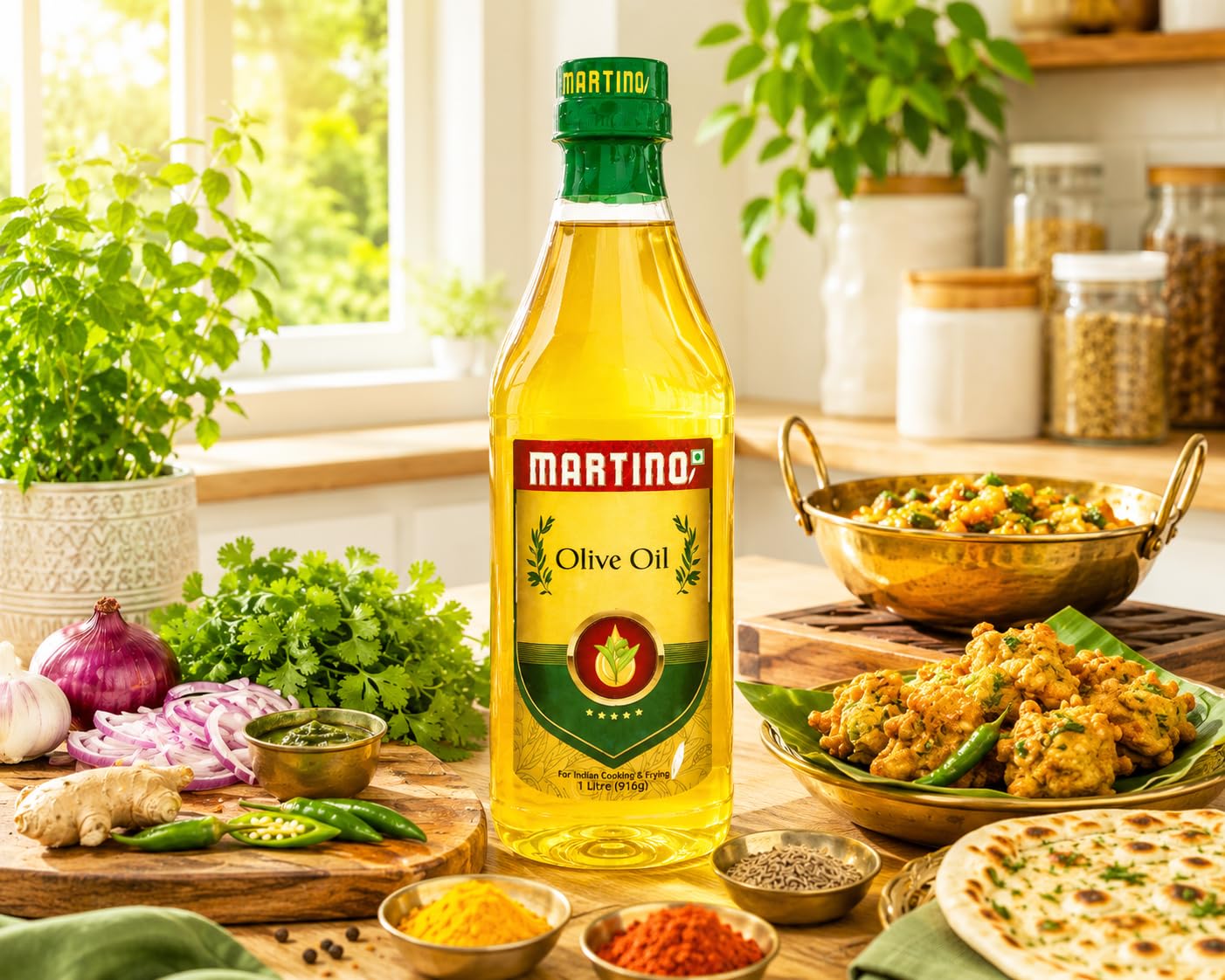 Martino Extra Light Olive Oil 1L (Pack-3) | Extra Light in Flavour & Aroma | Ideal for Everyday Indian Cooking – Deep Frying, Curries, Roasting & Sauteing | Rich in Antioxidants & Low in Saturated Fat 2