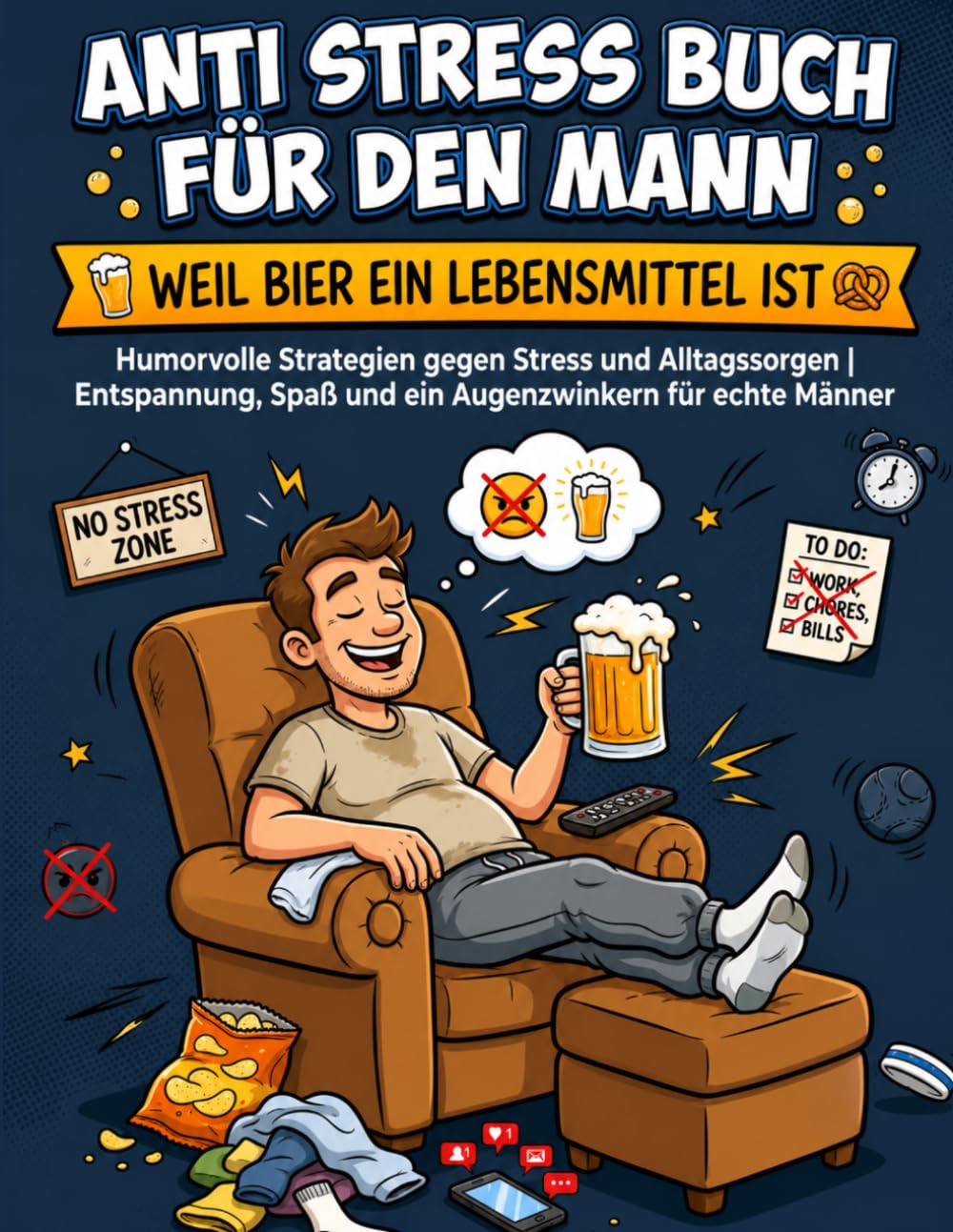 Anti Stress Buch für den Mann – Weil Bier ein Lebensmittel ist: Humorvolle Strategien gegen Stress und Alltagssorgen | Entspannung, Spaß und ein Augenzwinkern für echte Männer